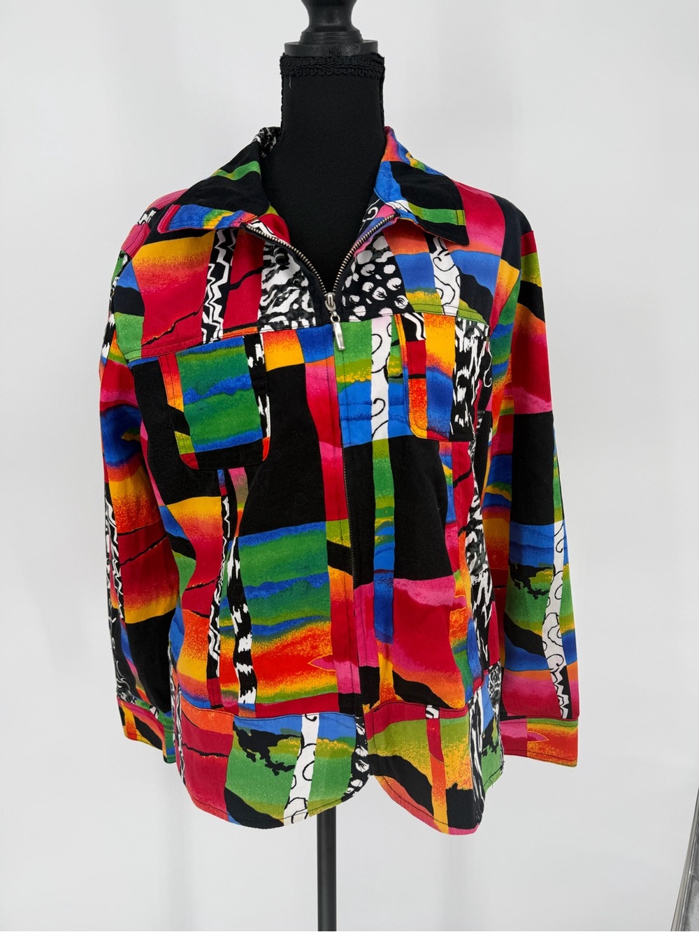 Erin London‎ Colorblock Zip-Front Women's Jacket - Multicolor